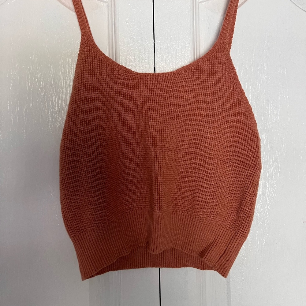 Orange Knit crop top